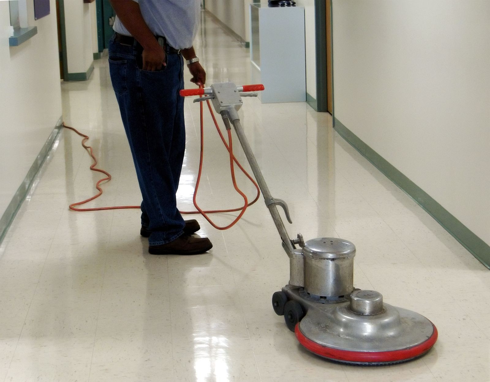 Buffing the floor